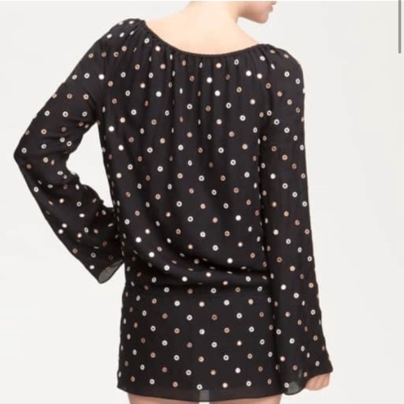 HAUTE HIPPIE MIRROR EMBELLISHED FLARE SLEEVE MINI DRESS - Picture 2 of 8